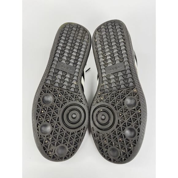 Adidas Samba Classic Mens 7 Black Leather White Stripe Brown Sole Indoor Shoe OG - Picture 7 of 12